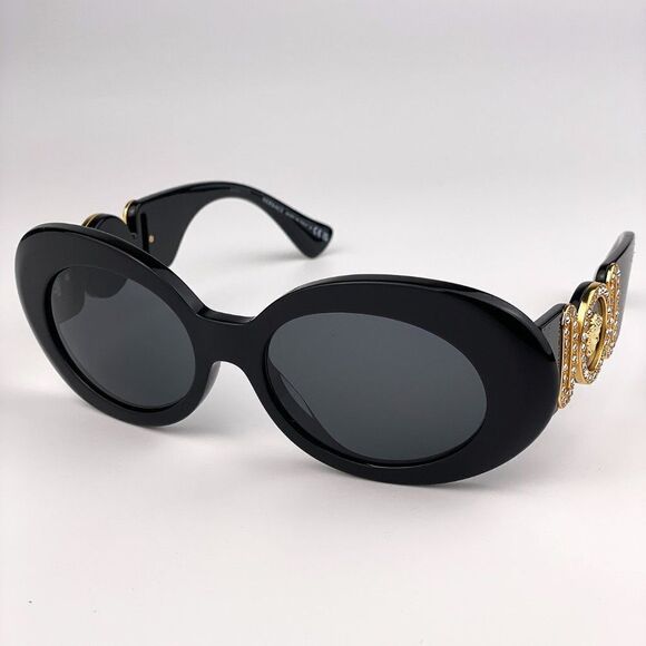 NEW Versace VE4426BU GB1/87 MAXI MEDUSA BIGGIE Black Dark Gray Oval Women - Picture 4 of 12